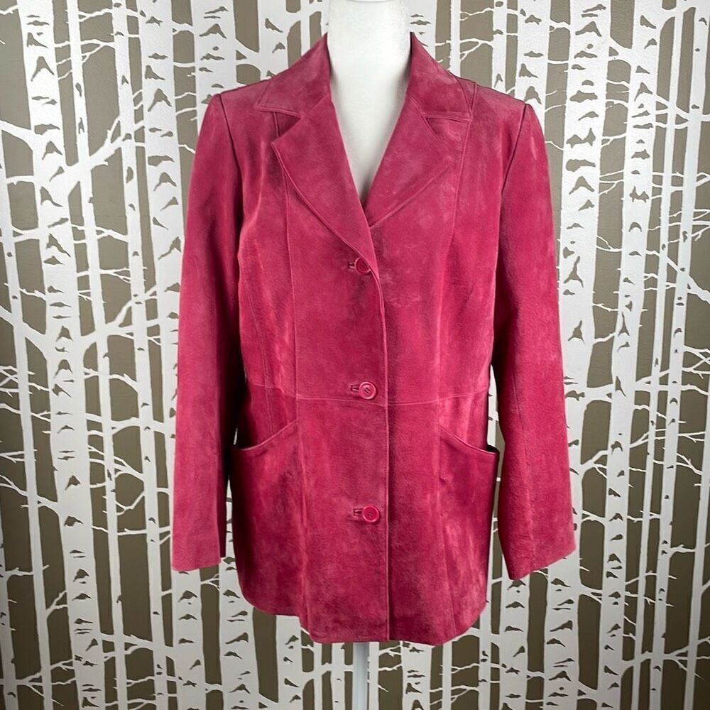 Dialogue Raspberry Pink Suede Blazer S